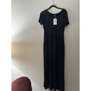VII Size M‎ Black Long Dress ( A409)